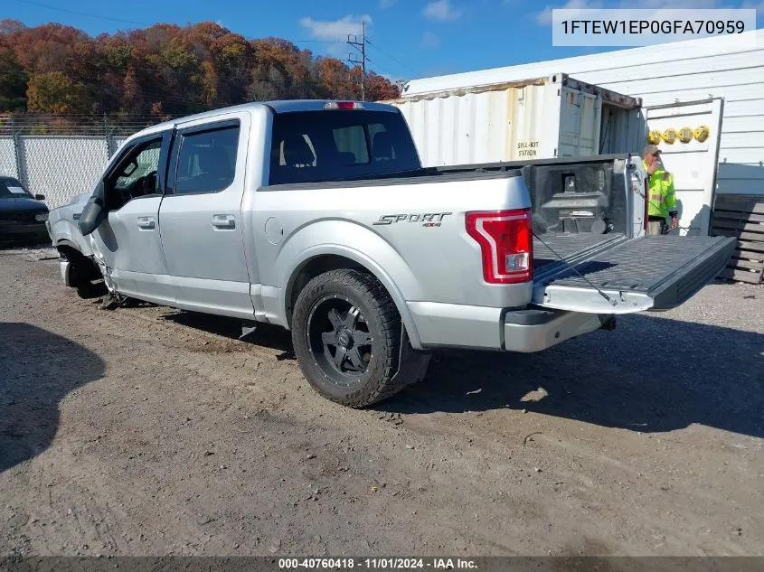 2016 Ford F-150 Xlt VIN: 1FTEW1EP0GFA70959 Lot: 40760418