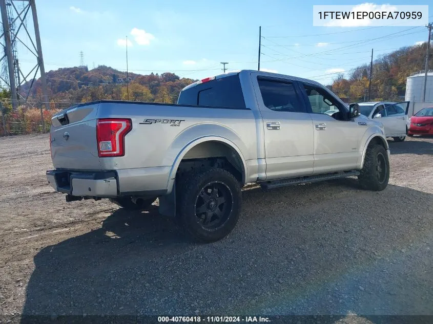 2016 Ford F-150 Xlt VIN: 1FTEW1EP0GFA70959 Lot: 40760418