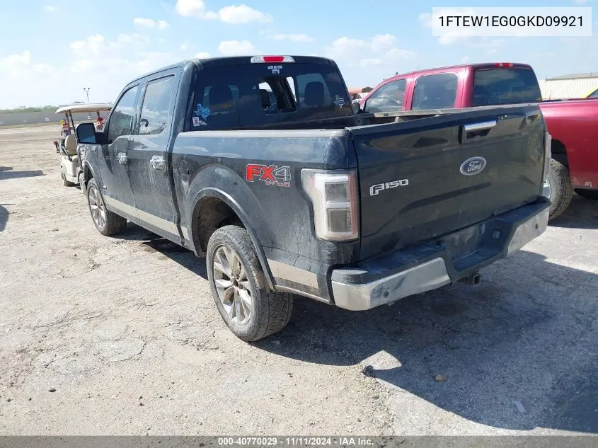 2016 Ford F150 Supercrew VIN: 1FTEW1EG0GKD09921 Lot: 40770029