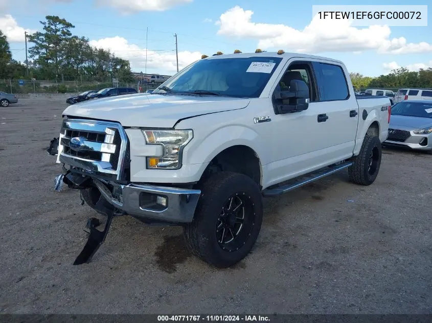 2016 Ford F-150 Xlt VIN: 1FTEW1EF6GFC00072 Lot: 40771767