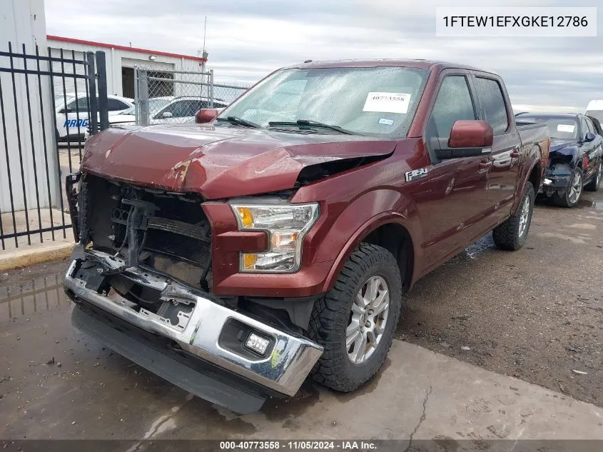 1FTEW1EFXGKE12786 2016 Ford F-150 Lariat