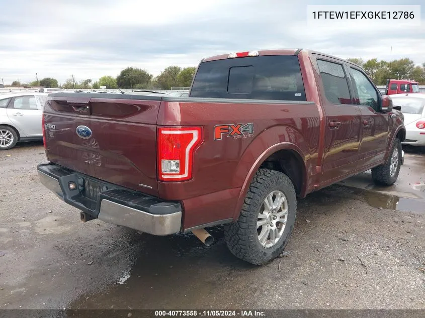 1FTEW1EFXGKE12786 2016 Ford F-150 Lariat