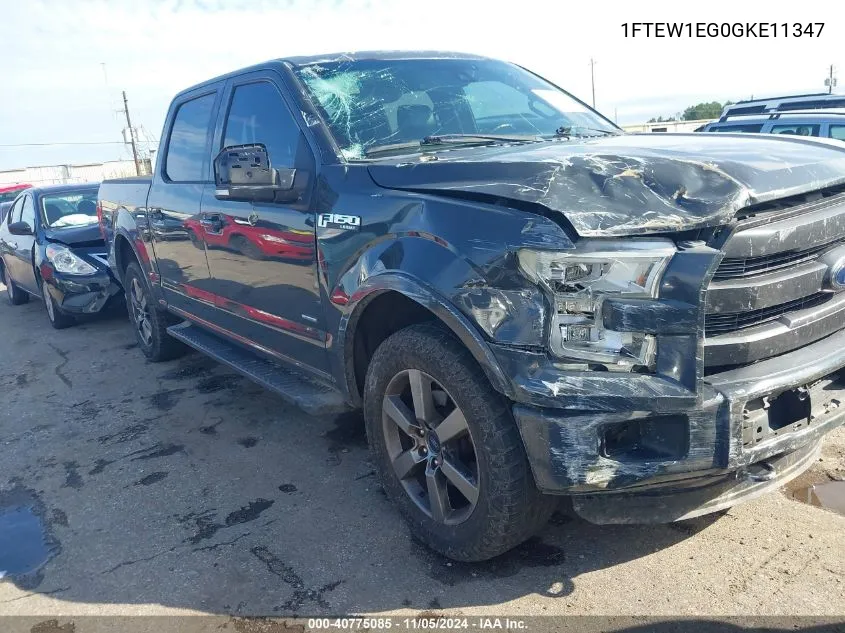 1FTEW1EG0GKE11347 2016 Ford F-150 Lariat