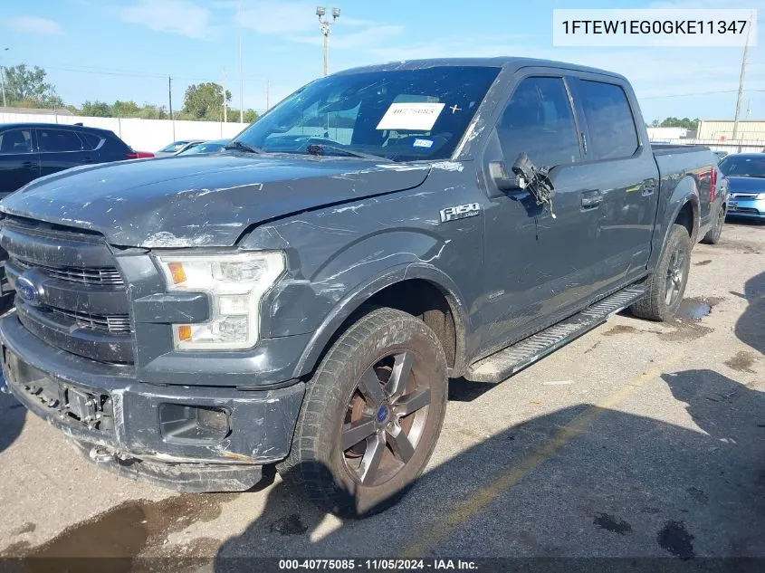 1FTEW1EG0GKE11347 2016 Ford F-150 Lariat