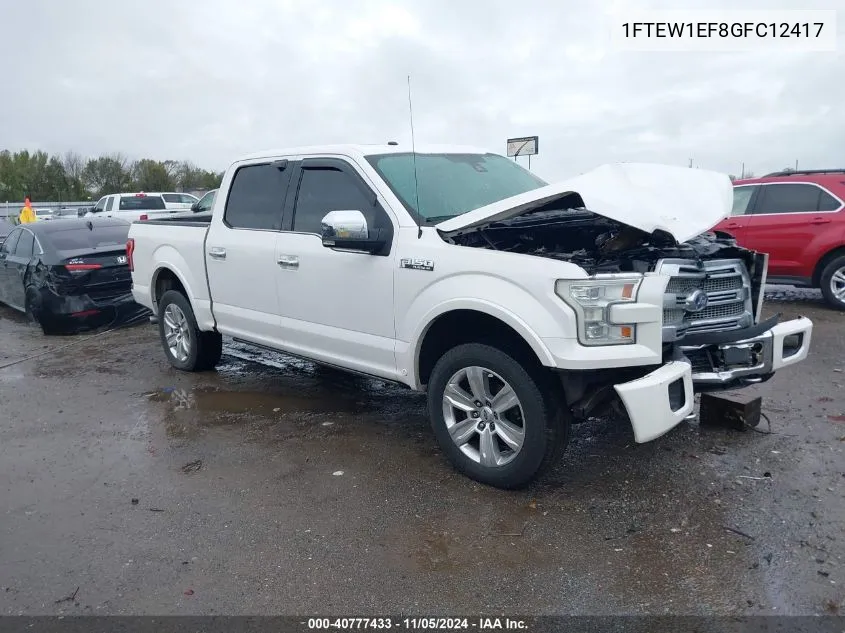 2016 Ford F-150 Platinum VIN: 1FTEW1EF8GFC12417 Lot: 40777433