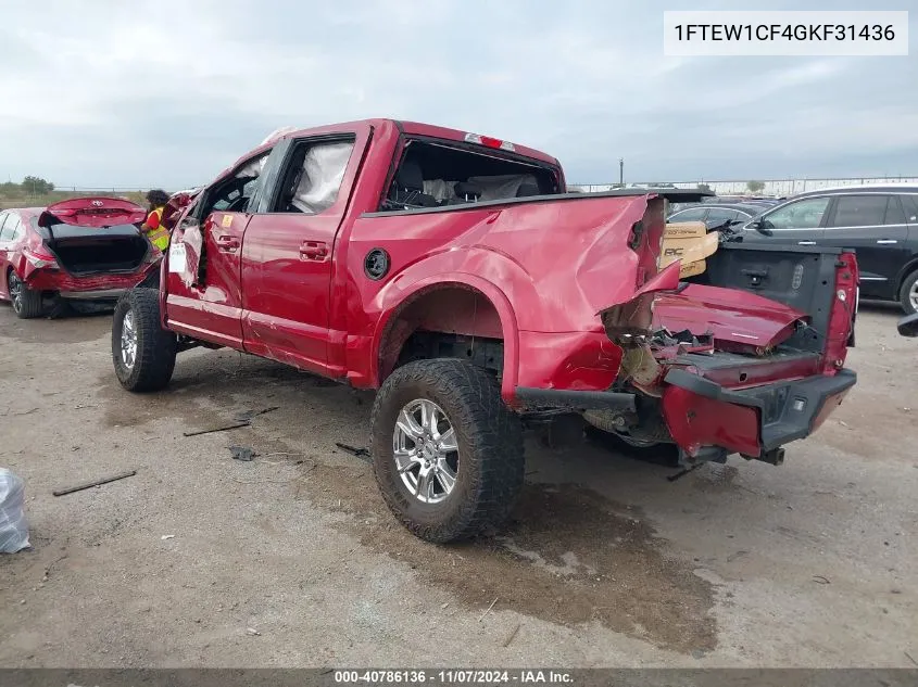 2016 Ford F-150 Xlt VIN: 1FTEW1CF4GKF31436 Lot: 40786136