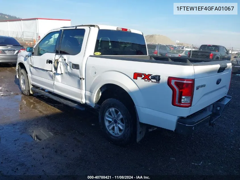 2016 Ford F-150 Xlt VIN: 1FTEW1EF4GFA01067 Lot: 40788421