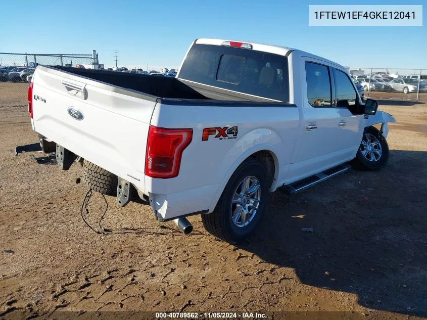 2016 Ford F-150 Lariat VIN: 1FTEW1EF4GKE12041 Lot: 40789562