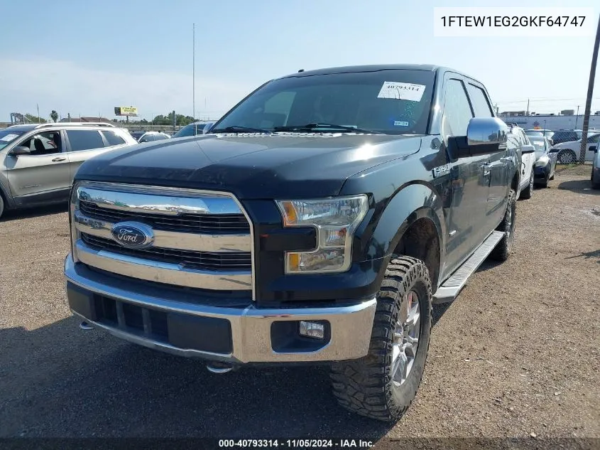 2016 Ford F-150 Xlt VIN: 1FTEW1EG2GKF64747 Lot: 40793314