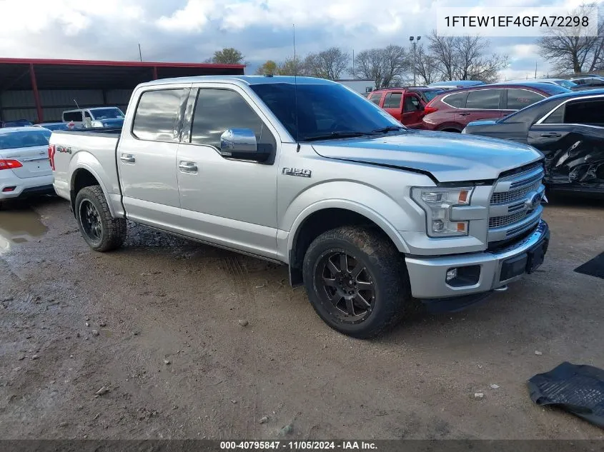 2016 Ford F-150 Platinum VIN: 1FTEW1EF4GFA72298 Lot: 40795847