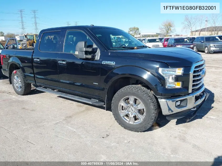 2016 Ford F-150 Xlt VIN: 1FTFW1EG8GFB32001 Lot: 40795939