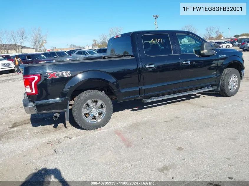 2016 Ford F-150 Xlt VIN: 1FTFW1EG8GFB32001 Lot: 40795939