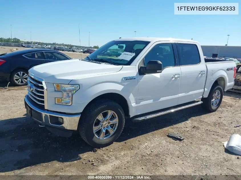 2016 Ford F-150 Xlt VIN: 1FTEW1EG9GKF62333 Lot: 40800399