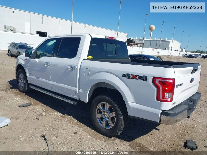 2016 Ford F-150 Xlt VIN: 1FTEW1EG9GKF62333 Lot: 40800399