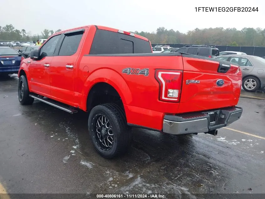 2016 Ford F-150 Xlt VIN: 1FTEW1EG2GFB20244 Lot: 40806161