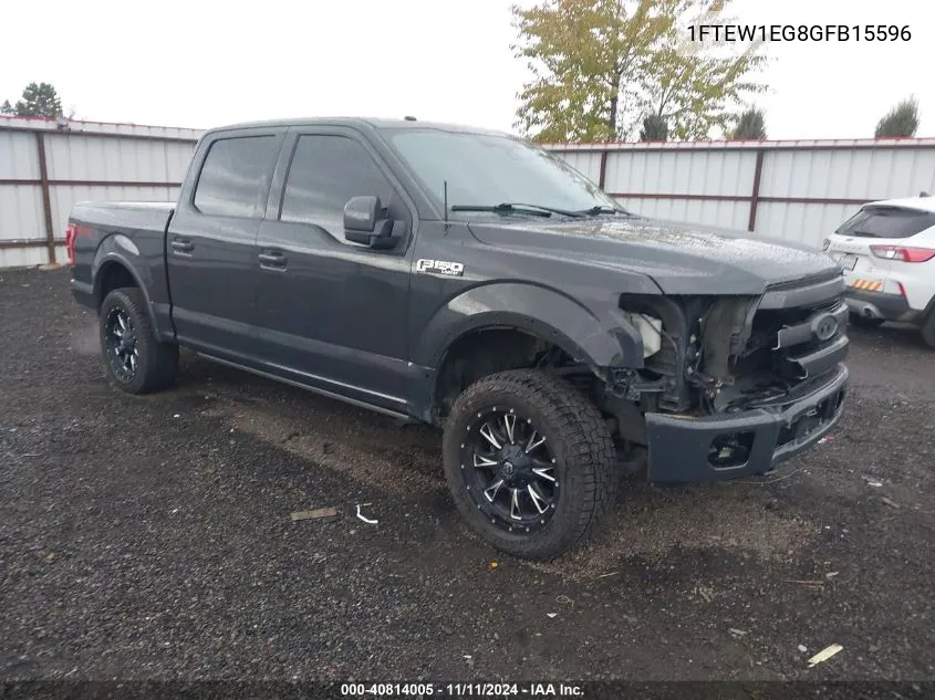 2016 Ford F-150 Lariat VIN: 1FTEW1EG8GFB15596 Lot: 40814005