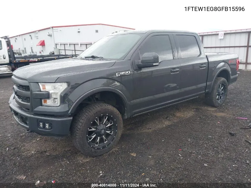 2016 Ford F-150 Lariat VIN: 1FTEW1EG8GFB15596 Lot: 40814005