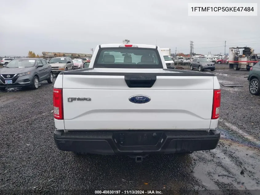 2016 Ford F-150 Xl VIN: 1FTMF1CP5GKE47484 Lot: 40830197