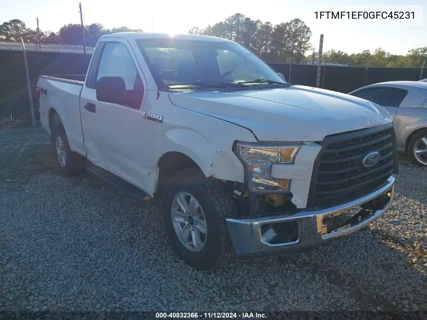 2016 Ford F-150 Xl VIN: 1FTMF1EF0GFC45231 Lot: 40832366