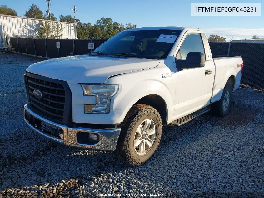 2016 Ford F-150 Xl VIN: 1FTMF1EF0GFC45231 Lot: 40832366