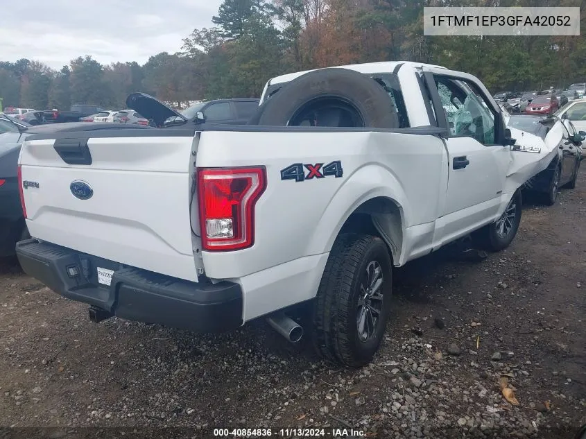 2016 Ford F-150 Xl VIN: 1FTMF1EP3GFA42052 Lot: 40854836