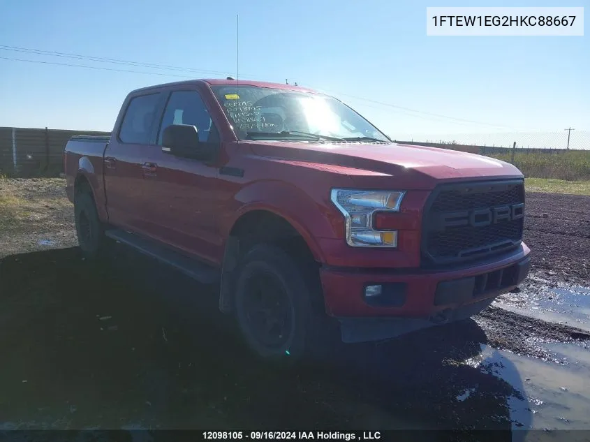 2017 Ford F150 Supercrew VIN: 1FTEW1EG2HKC88667 Lot: 12098105