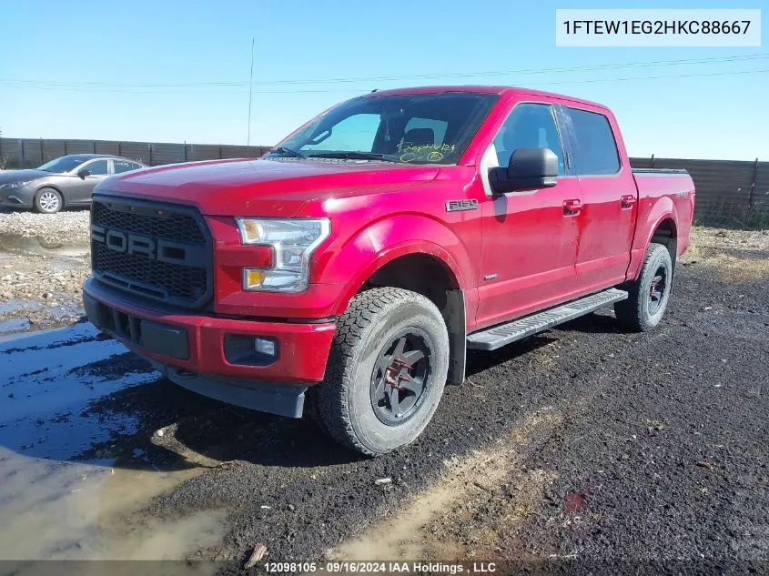 2017 Ford F150 Supercrew VIN: 1FTEW1EG2HKC88667 Lot: 12098105