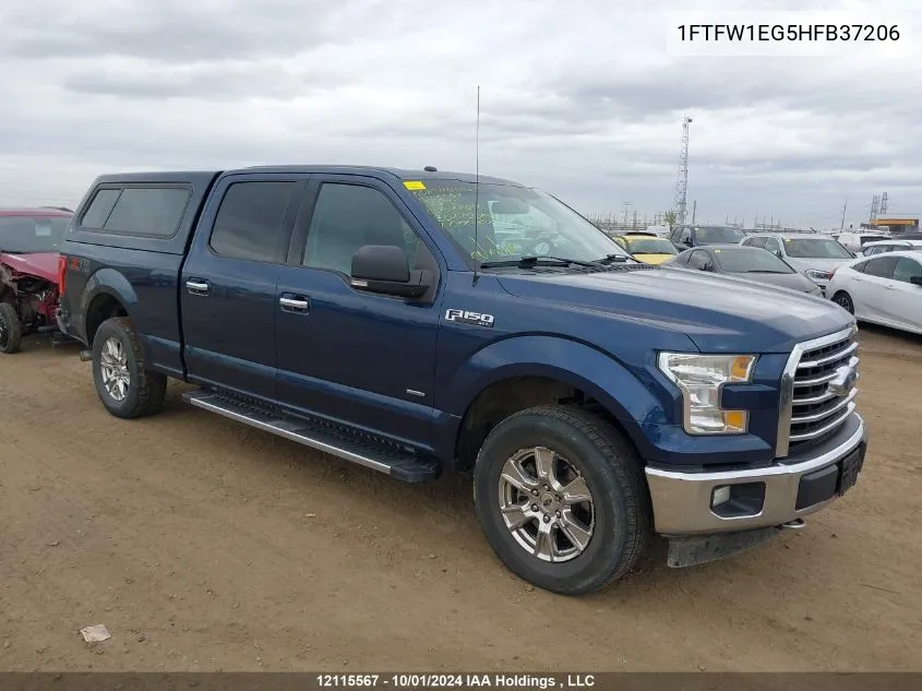 2017 Ford F150 Supercrew VIN: 1FTFW1EG5HFB37206 Lot: 12115567