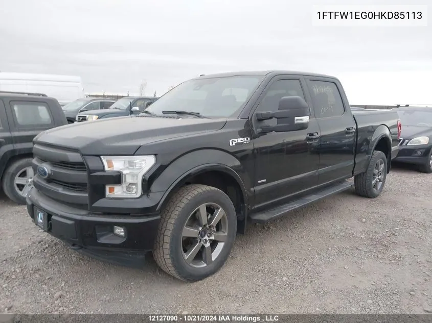 2017 Ford F150 Supercrew VIN: 1FTFW1EG0HKD85113 Lot: 12127090