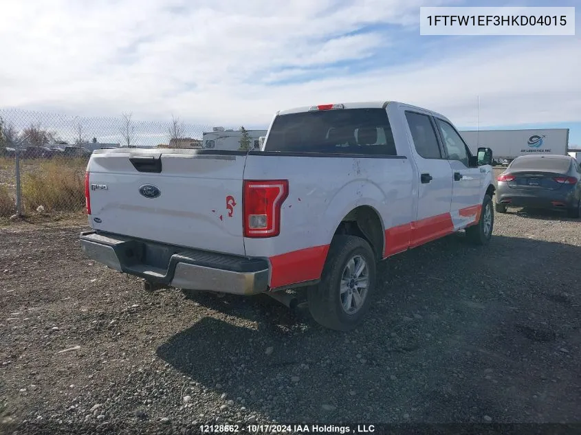 2017 Ford F150 Supercrew VIN: 1FTFW1EF3HKD04015 Lot: 12128662