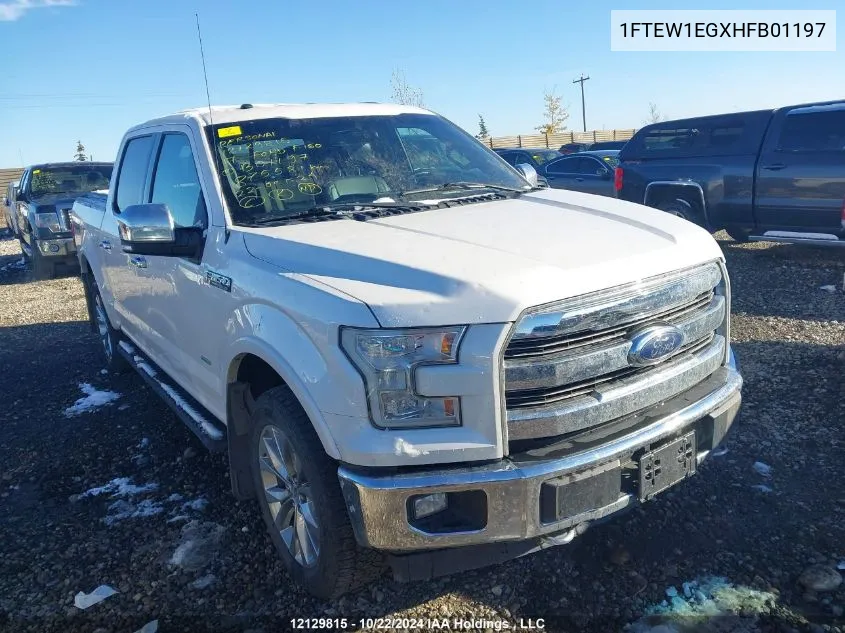 2017 Ford F150 Supercrew VIN: 1FTEW1EGXHFB01197 Lot: 12129815