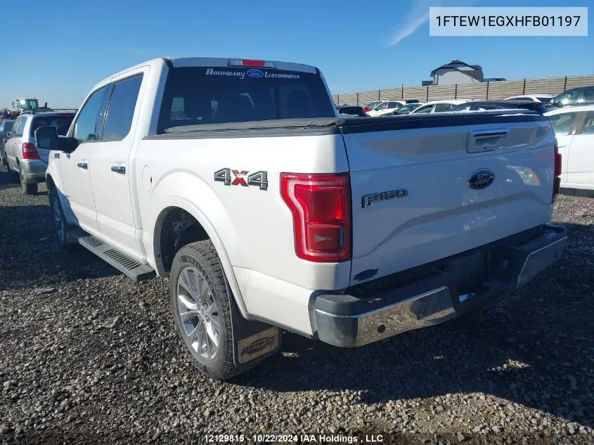 2017 Ford F150 Supercrew VIN: 1FTEW1EGXHFB01197 Lot: 12129815