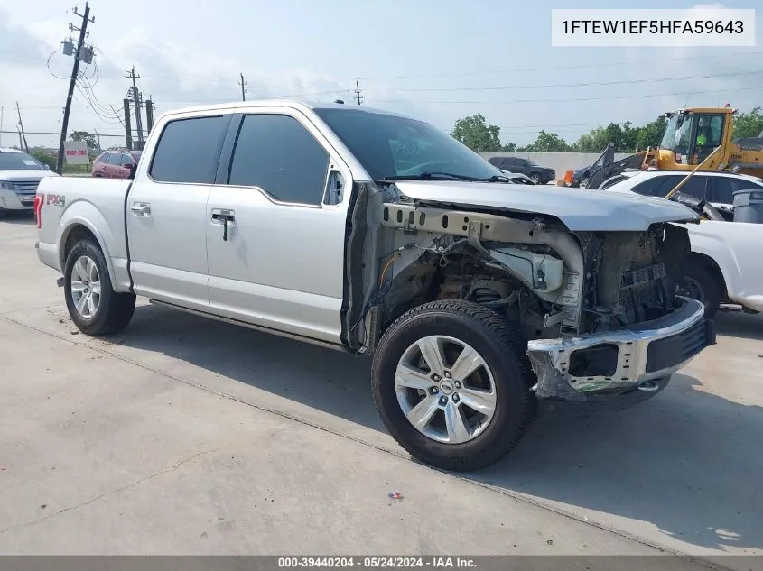 1FTEW1EF5HFA59643 2017 Ford F-150 Platinum