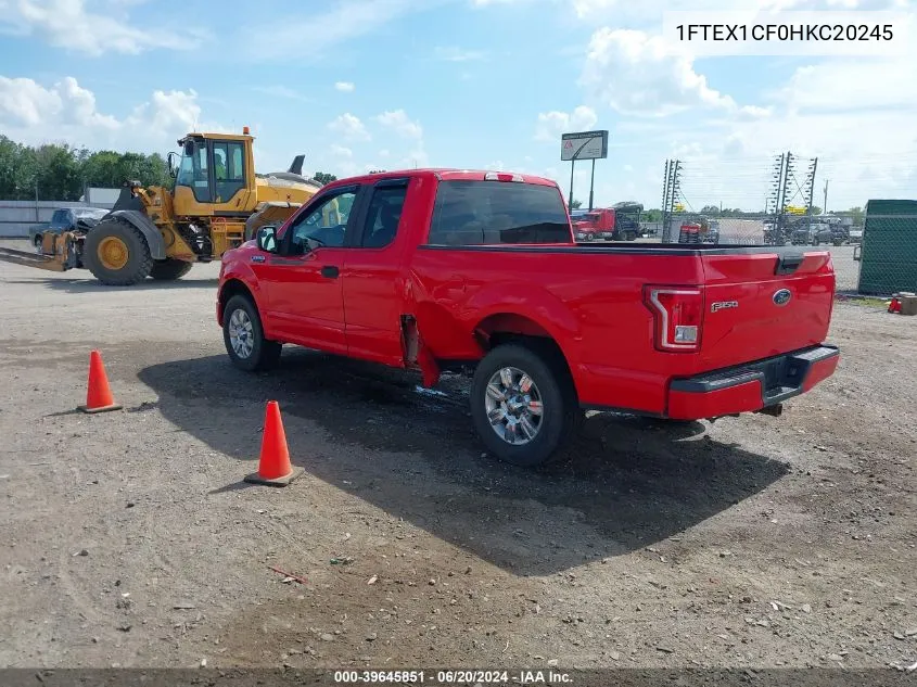 2017 Ford F-150 Xl VIN: 1FTEX1CF0HKC20245 Lot: 39645851