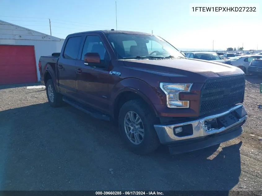 2017 Ford F-150 Lariat VIN: 1FTEW1EPXHKD27232 Lot: 39660285