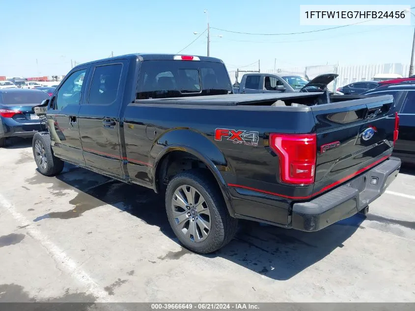 2017 Ford F-150 Lariat VIN: 1FTFW1EG7HFB24456 Lot: 39666649