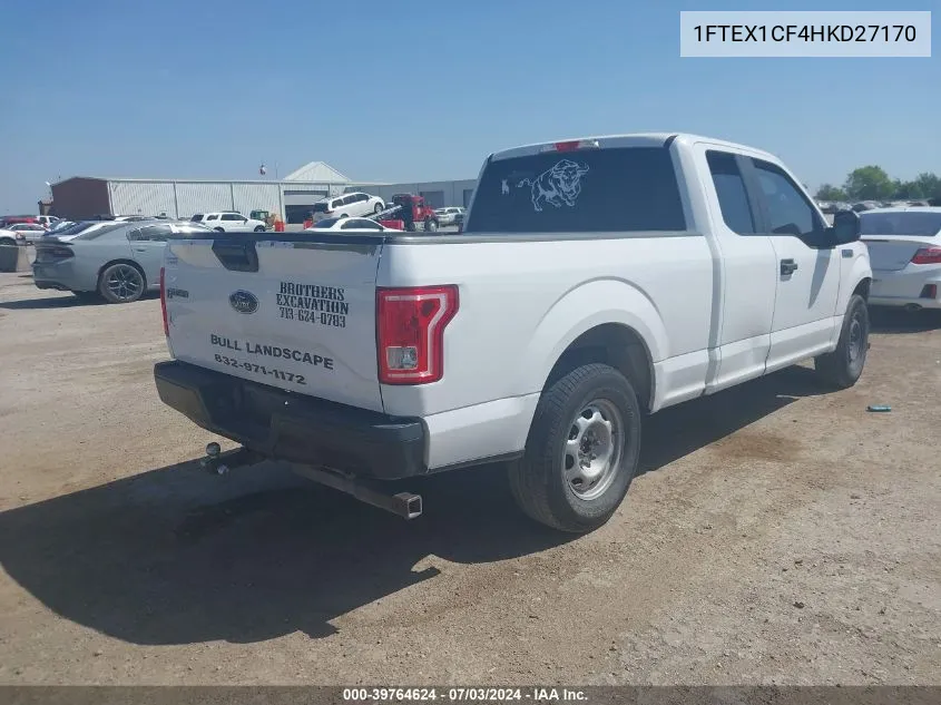 2017 Ford F-150 Xl VIN: 1FTEX1CF4HKD27170 Lot: 39764624