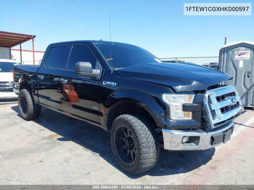 1FTEW1CGXHKD00597 2017 Ford F-150 Xlt