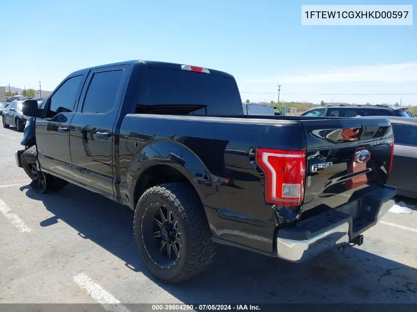 1FTEW1CGXHKD00597 2017 Ford F-150 Xlt