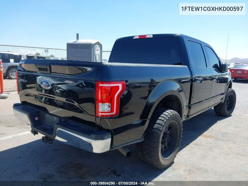 1FTEW1CGXHKD00597 2017 Ford F-150 Xlt