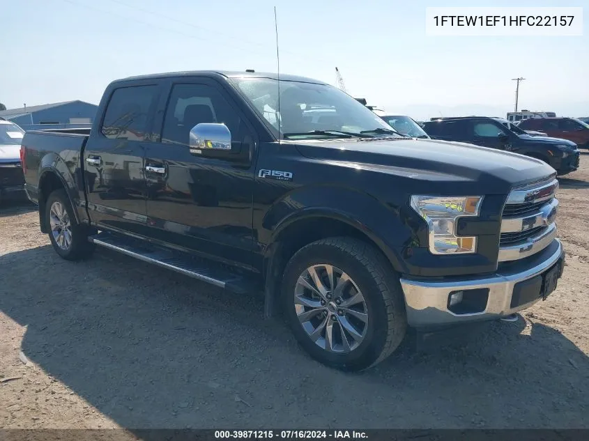 2017 Ford F-150 Lariat VIN: 1FTEW1EF1HFC22157 Lot: 39871215