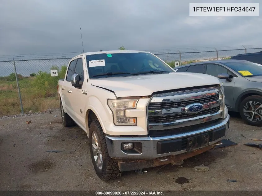 1FTEW1EF1HFC34647 2017 Ford F-150 King Ranch