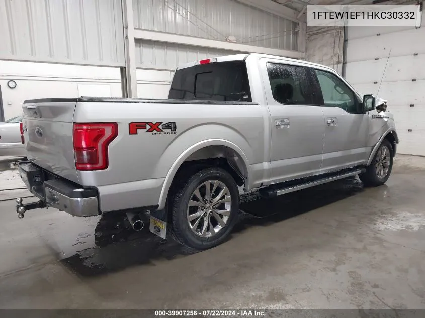 2017 Ford F-150 Lariat VIN: 1FTEW1EF1HKC30332 Lot: 39907256