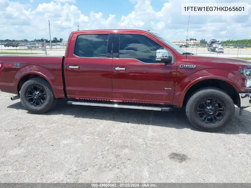 2017 Ford F-150 Lariat VIN: 1FTEW1EG7HKD65601 Lot: 39955082