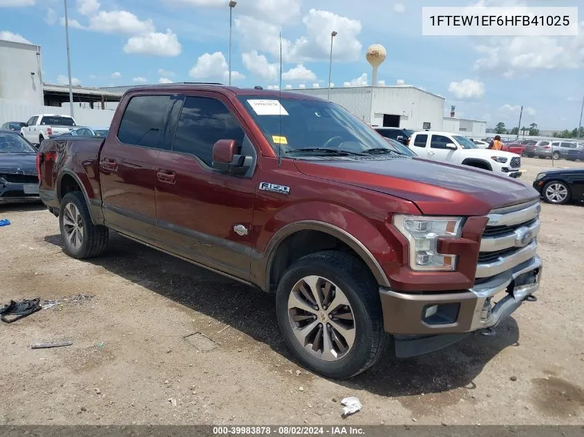 2017 Ford F-150 King Ranch VIN: 1FTEW1EF6HFB41025 Lot: 39983878