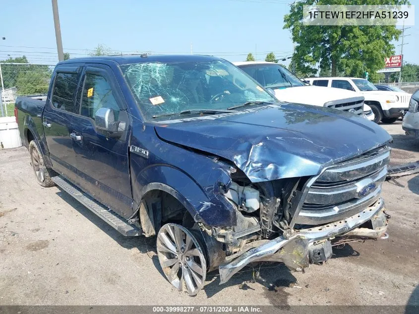 1FTEW1EF2HFA51239 2017 Ford F-150 Lariat