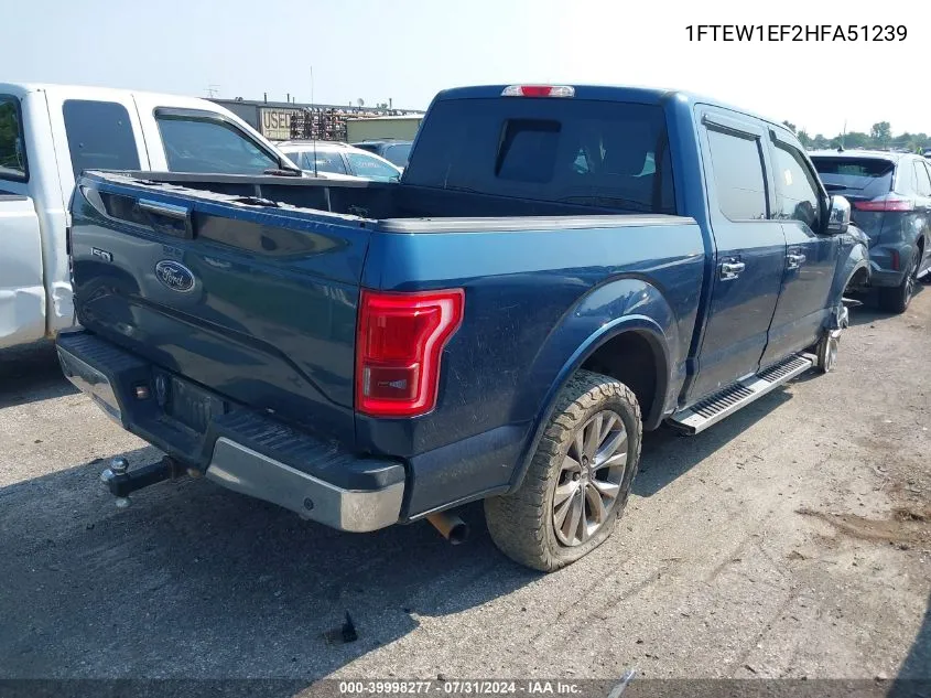 1FTEW1EF2HFA51239 2017 Ford F-150 Lariat