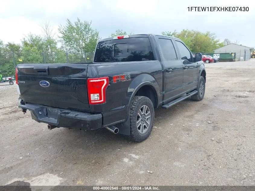 2017 Ford F-150 Xlt VIN: 1FTEW1EFXHKE07430 Lot: 40002545