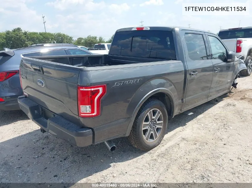 2017 Ford F-150 Xlt VIN: 1FTEW1CG4HKE11534 Lot: 40015460