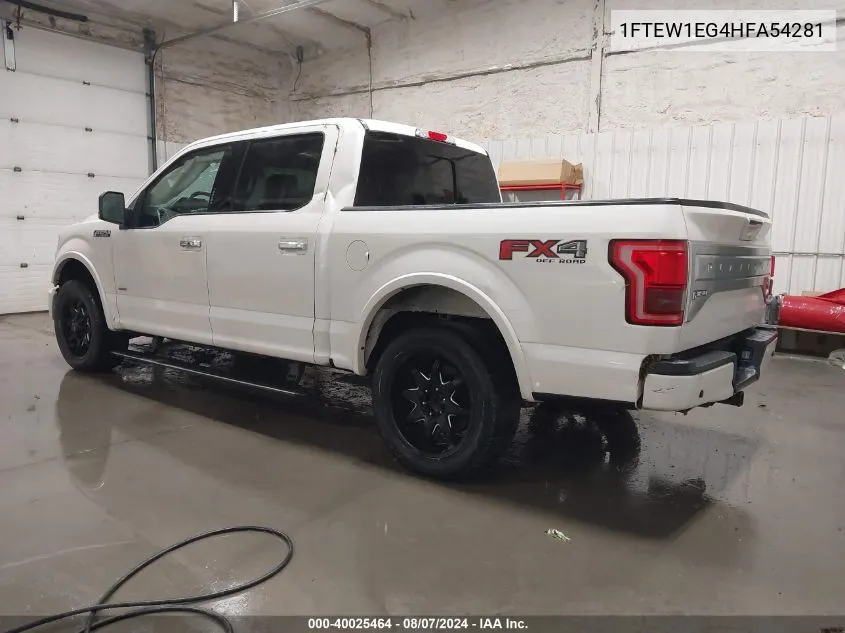 1FTEW1EG4HFA54281 2017 Ford F-150 Platinum